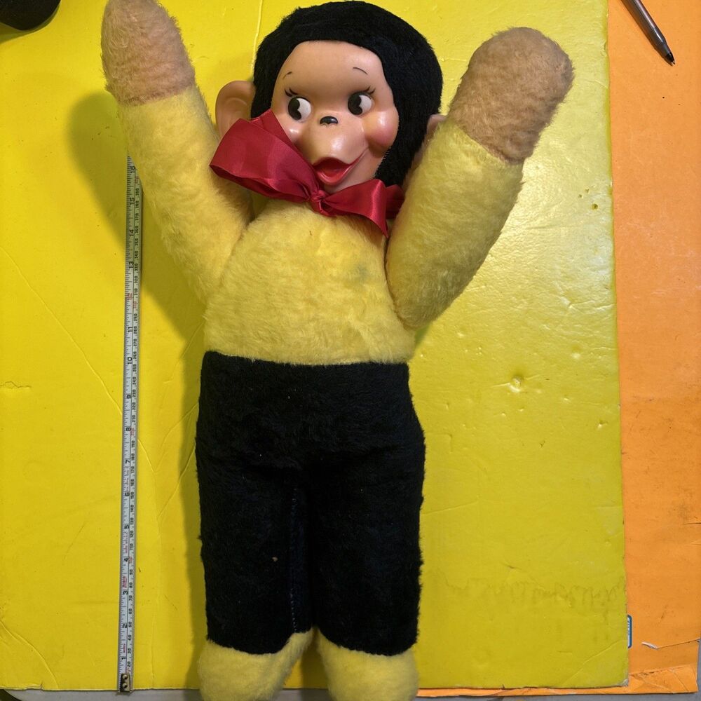 Vintage Mr. Bim Zippy Monkey Doll Rubber Face & Ears 20"Hands, Body & Feet Plush